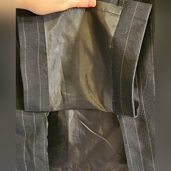 New York and Company A-Line Classic Pinstripe Black/White Office Skirt Size 6 - Picture 6 of 9